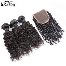 Hot Sale Raw Virgin Brazilian 3 Bundles Curly Hair With Closure 9A 10A Good And Wholesale Price